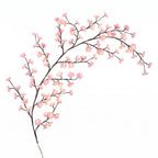 Cherry Blossom Branch Light in pink, a single bendable branch of lit warm-white blossoms, on a white background